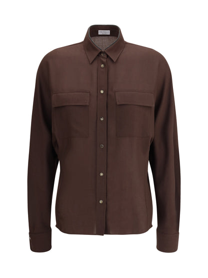 BRUNELLO CUCINELLI L embellished collar shirt