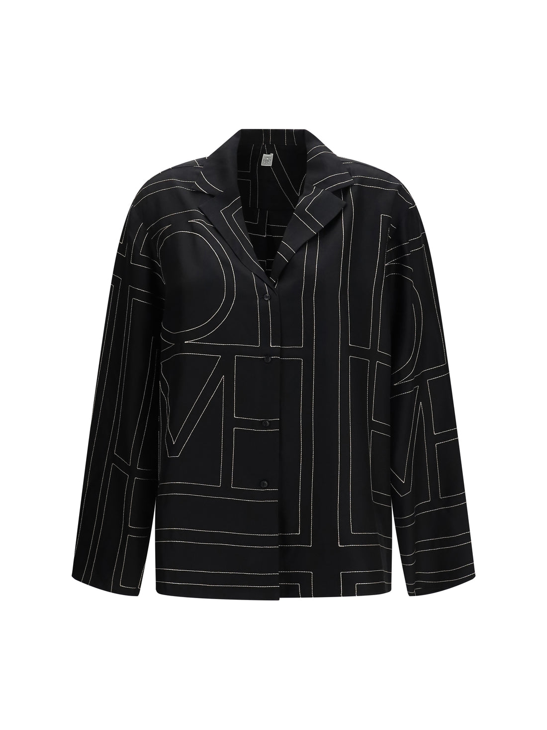 TOTEME 32 silk shirt with all-over monogram