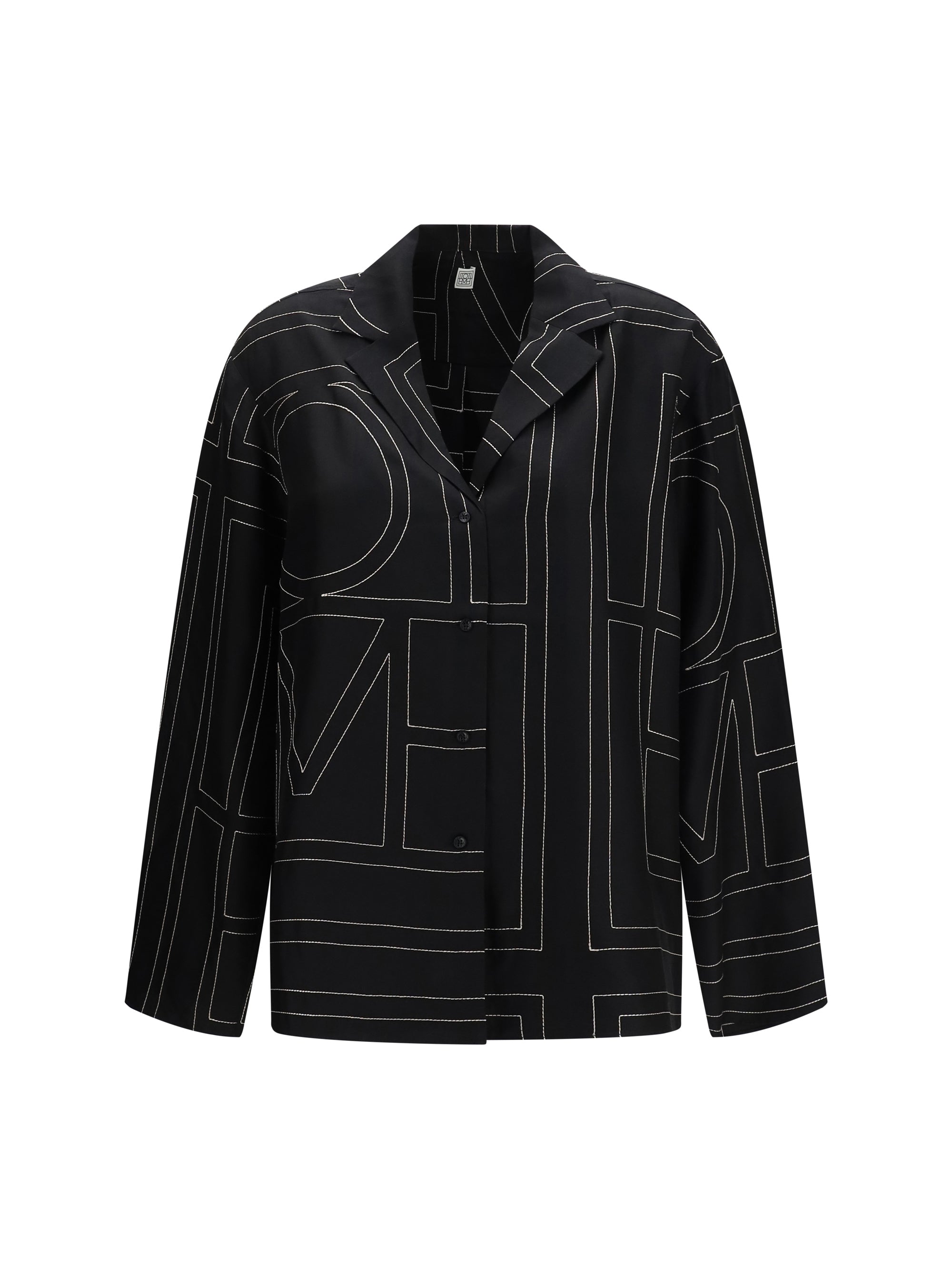 silk shirt with all-over monogram
