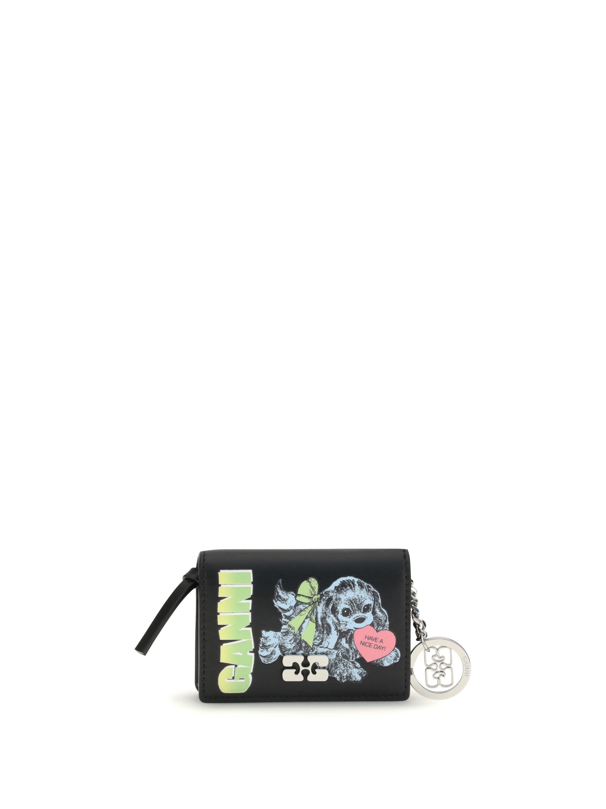 GANNI OS puppy print card holder