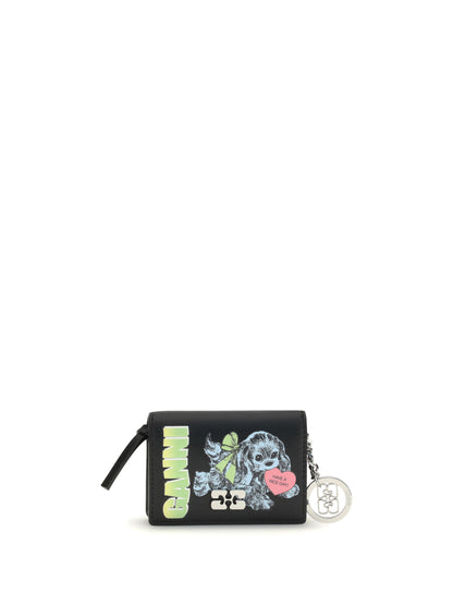 GANNI OS puppy print card holder