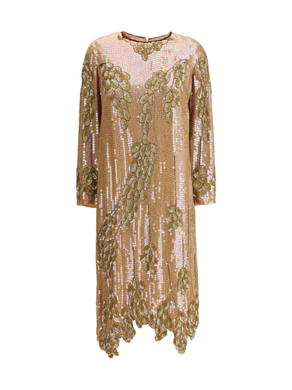 DRIES VAN NOTEN 38 long-sleeved sequin dress