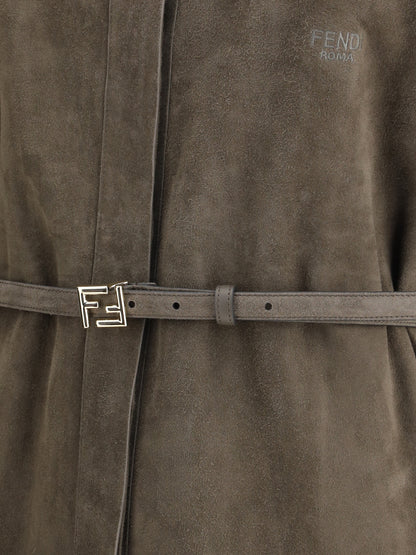 FENDI 42 suede leather shirt