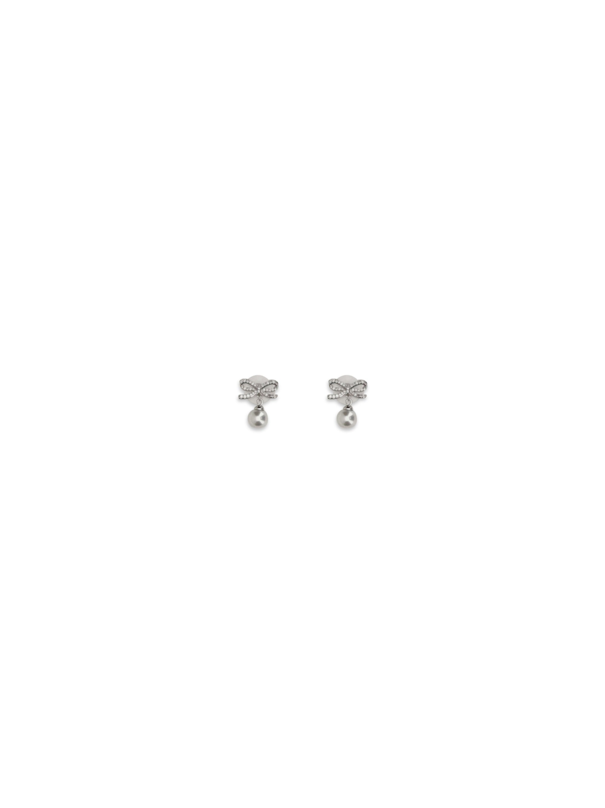 pearl bow earrings