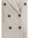 button herringbone blazer