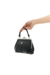 granny frame hammered pu handbag