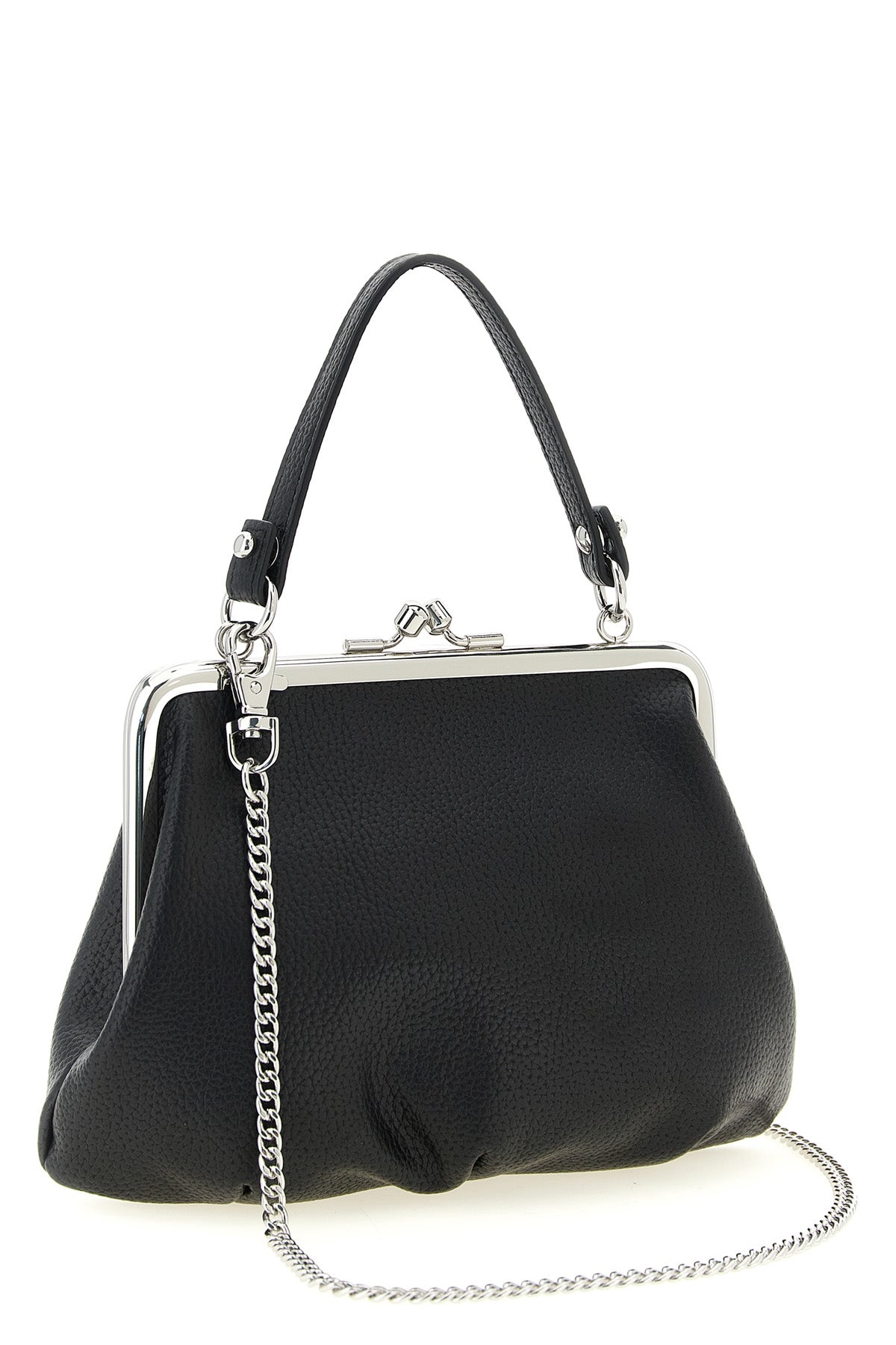 granny frame hammered pu handbag