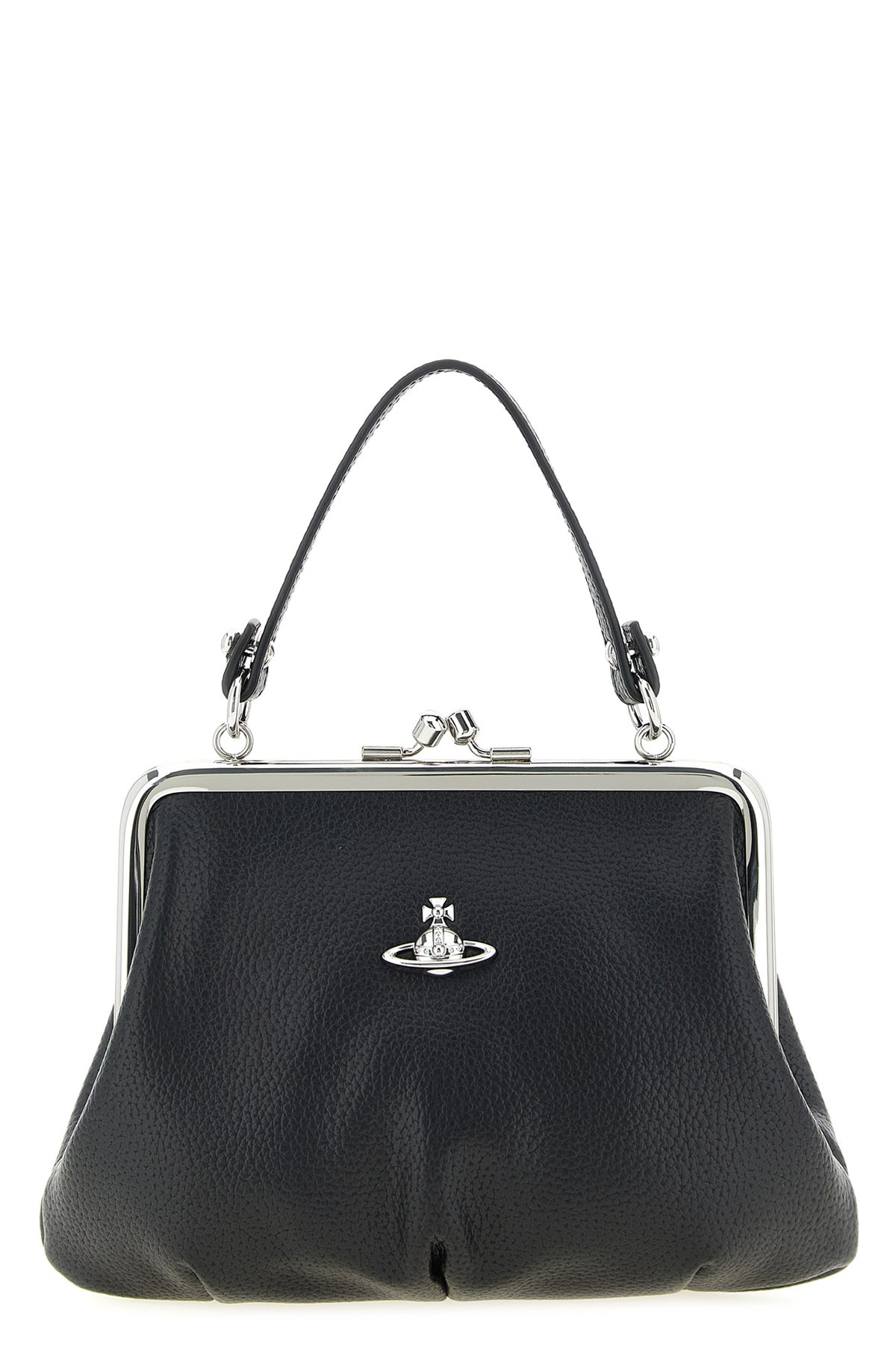 granny frame hammered pu handbag