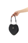 belle heart frame handbag in garnet leather-effect fabric