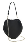 belle heart frame handbag in garnet leather-effect fabric