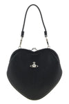 belle heart frame handbag in garnet leather-effect fabric
