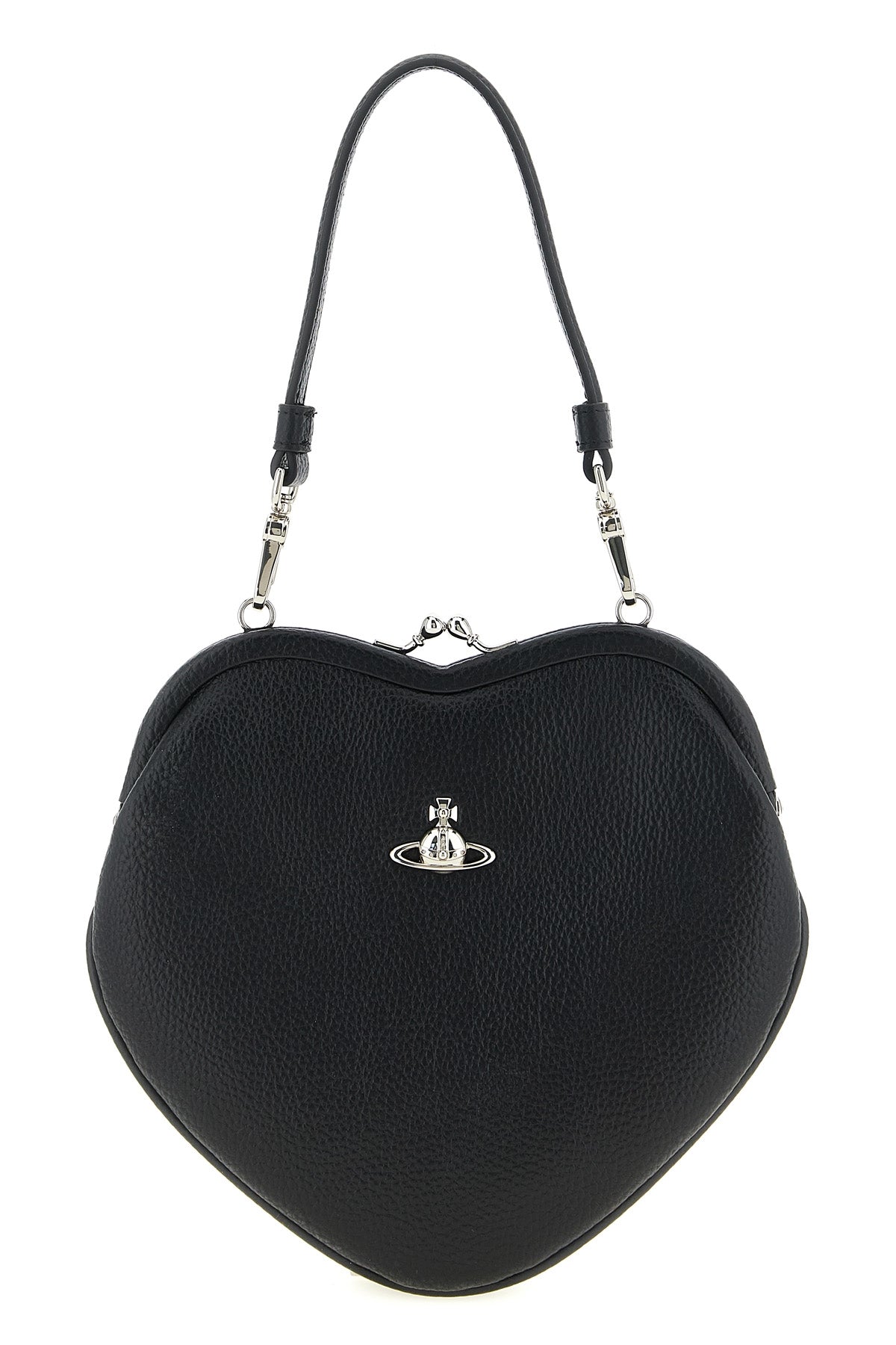 belle heart frame handbag in garnet leather-effect fabric