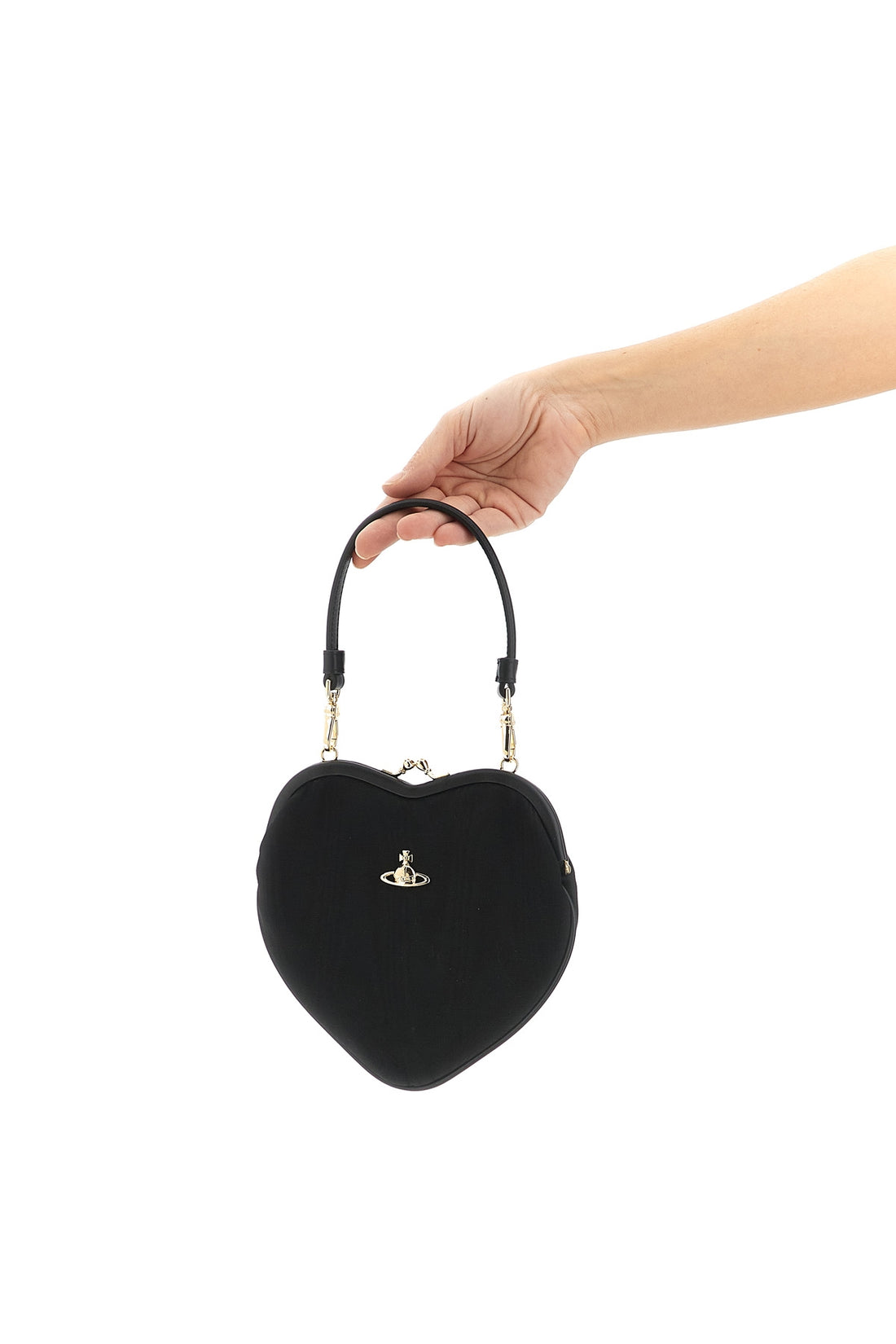 VIVIENNE WESTWOOD OS belle heart frame purse handbag in tulle and leather effect fabric
