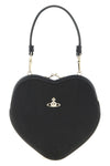 belle heart frame purse handbag in tulle and leather effect fabric