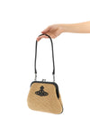 braided raffia vivienne clutch