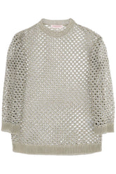 "mesh knit pullover with sequins embell