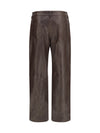 straight-leg leather pants