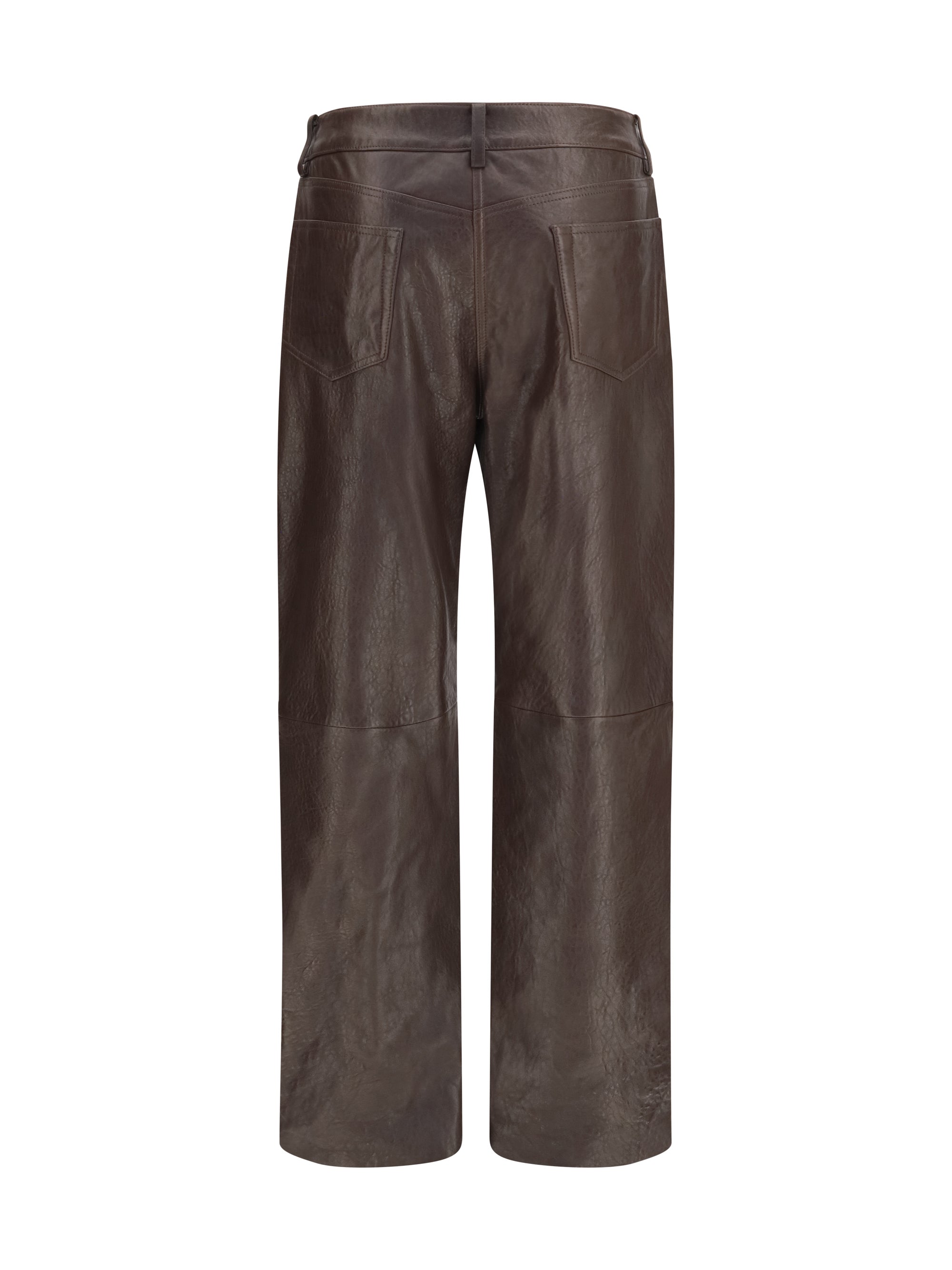 straight-leg leather pants