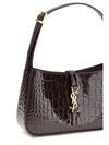 shoulder bag 5 à 7 in vernice goffrata coccodrillo