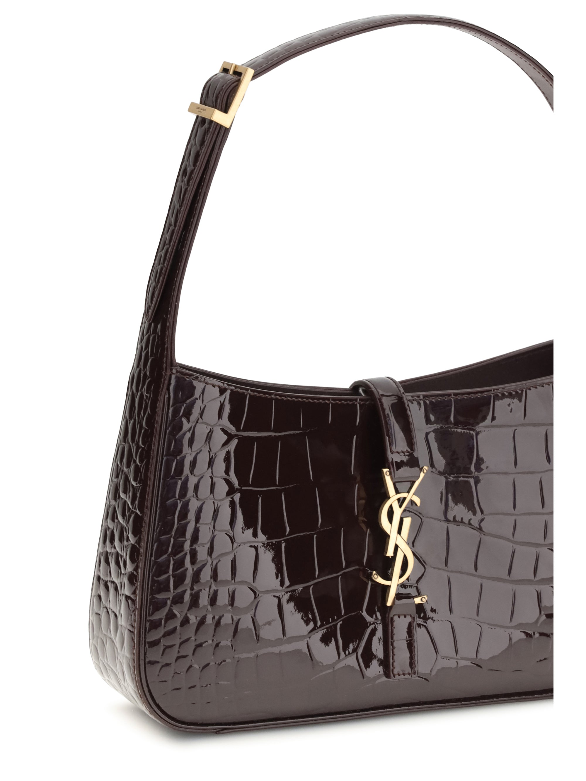 shoulder bag 5 à 7 in vernice goffrata coccodrillo