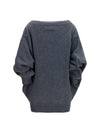 wool-blend mini dress with wide sleeves