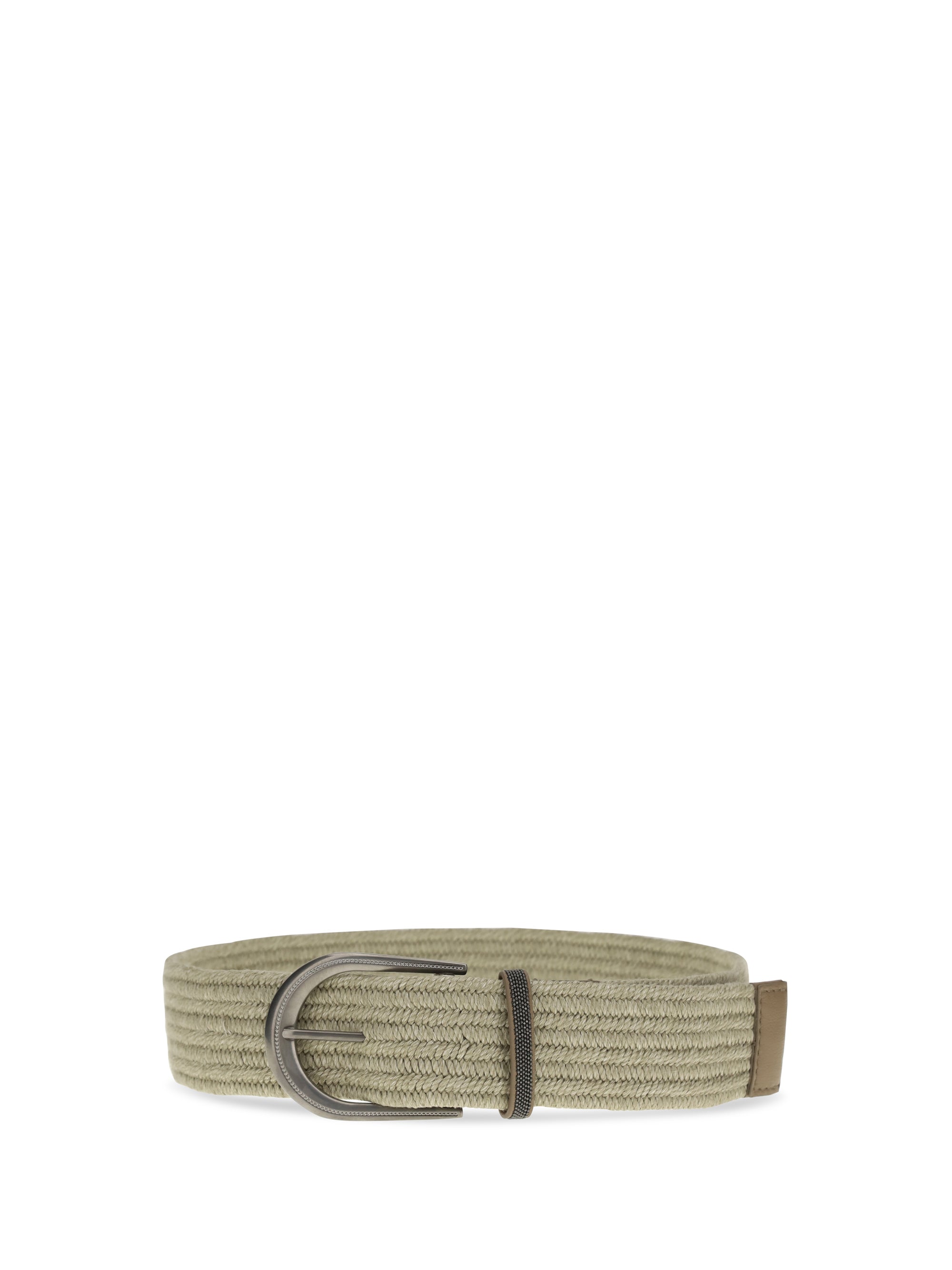 braided linen belt with shiny loop