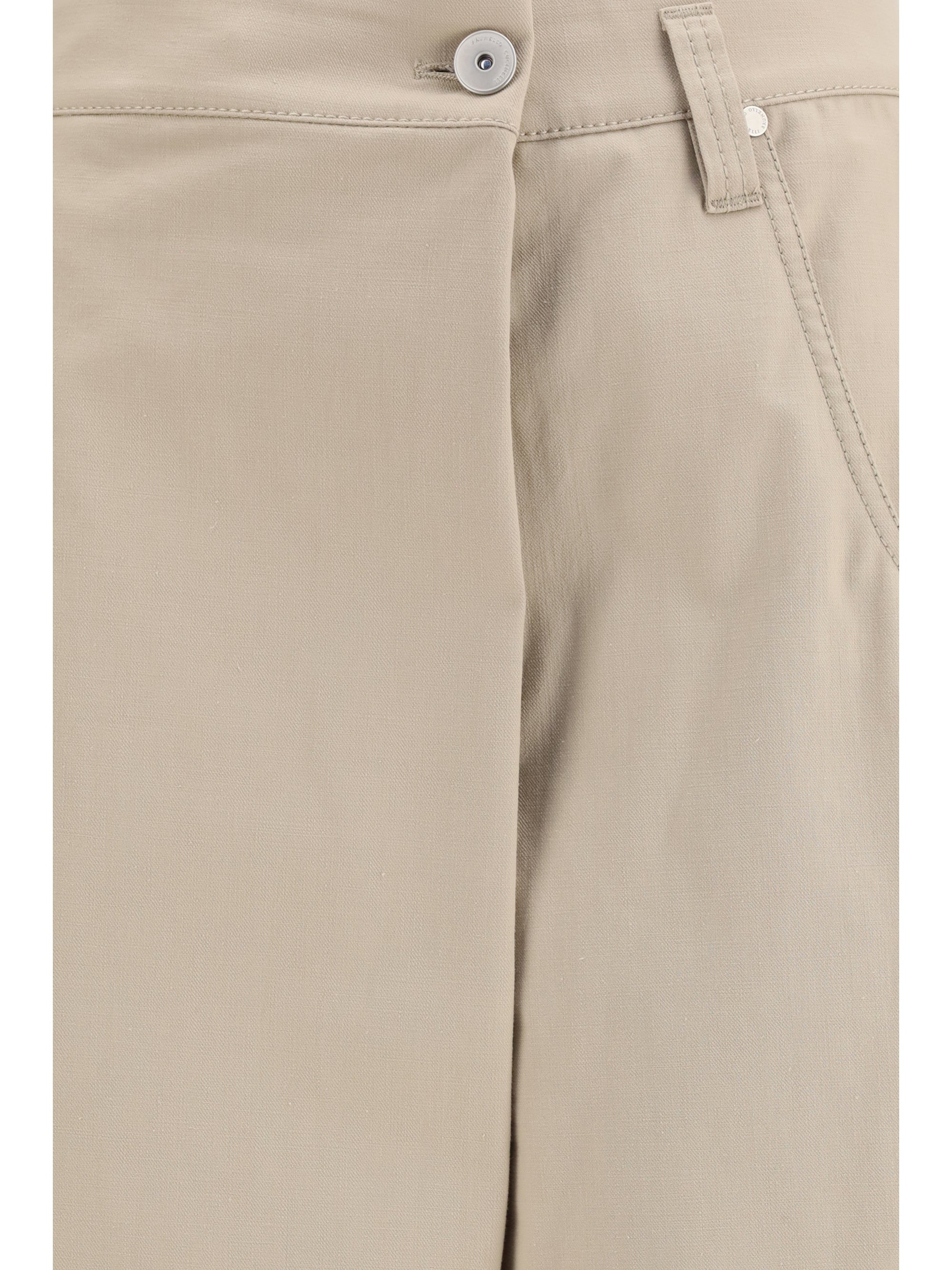 wide-leg cotton pants with monili