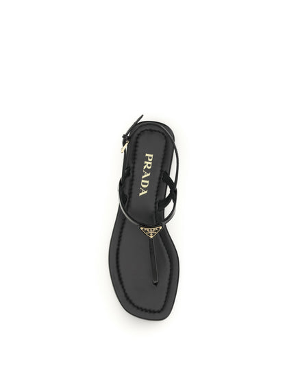 PRADA 36 leather flip-flop sandals