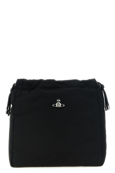 the vivienne westwood hilary bucket shoulder bag is made of technical fabric