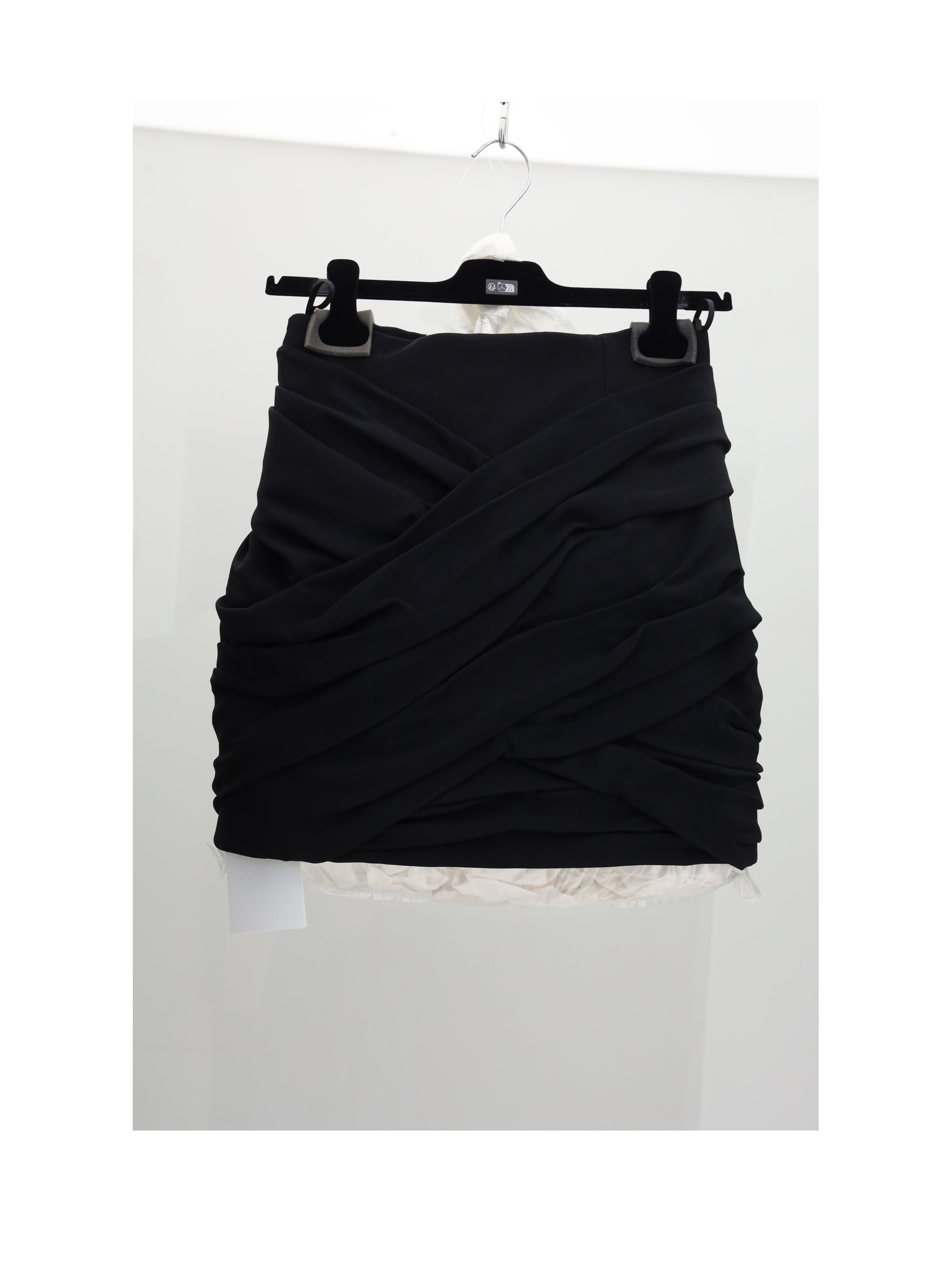 draped mini skirt
