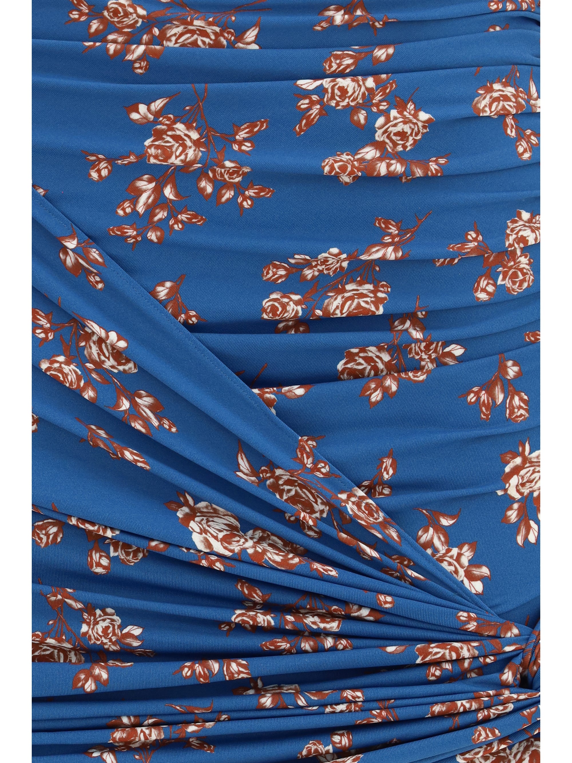 draped floral-print swim mini skirt