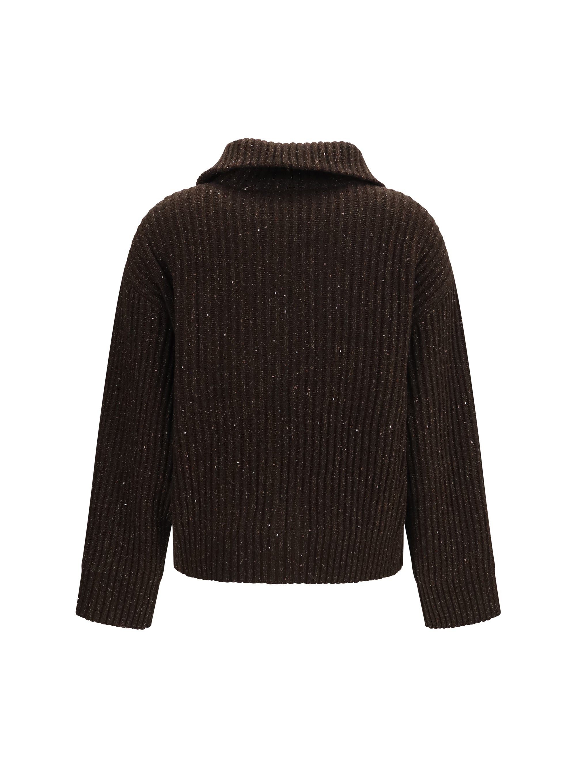 ribbed zip sweater