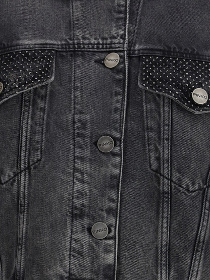 PINKO M the trucker jacket with mini studs
