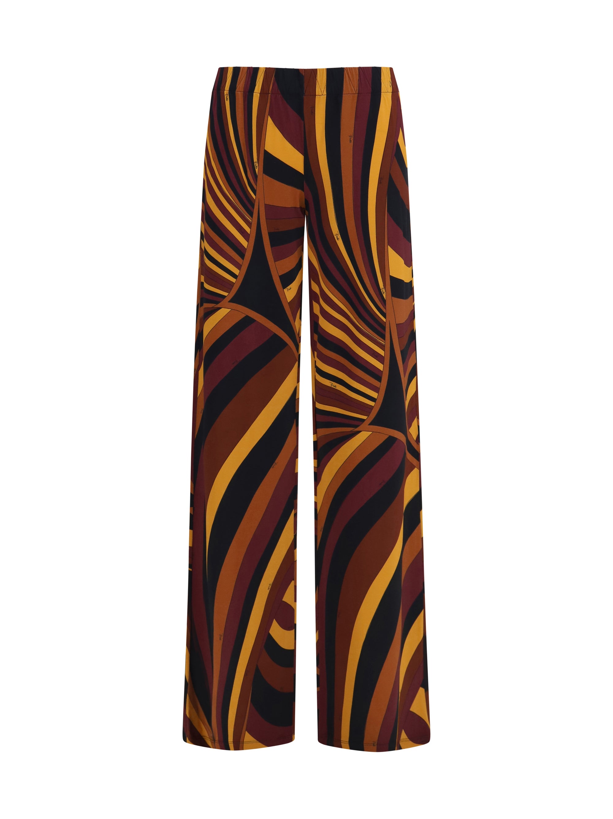 satin jersey pants in iride print