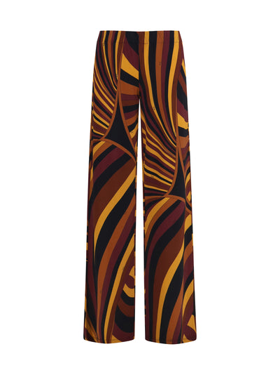 satin jersey pants in iride print