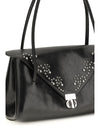 retro studded leather shoulder bag