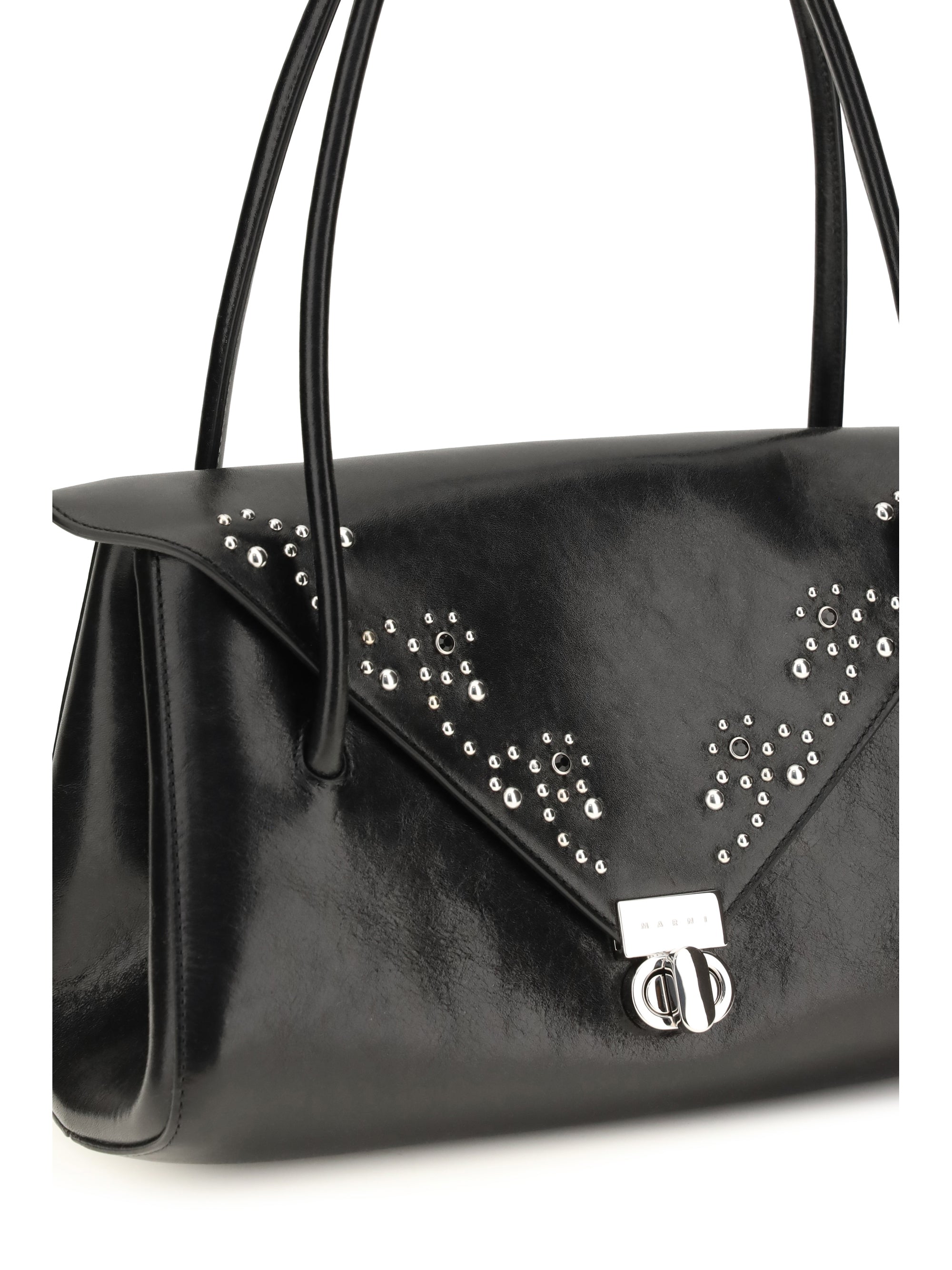 retro studded leather shoulder bag