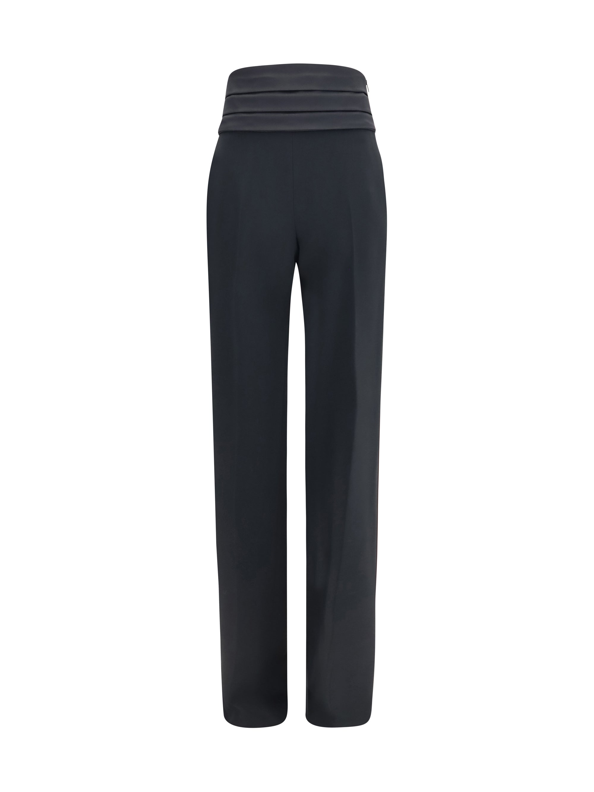 satin high-waisted pants