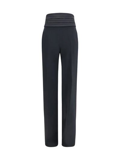 satin high-waisted pants