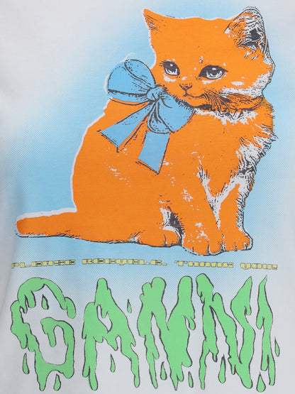 GANNI S kitty print t-shirt