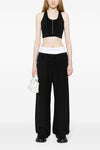wide leg w/ logo elastic exposed brief cotton joggers