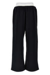 wide leg w/ logo elastic exposed brief cotton joggers