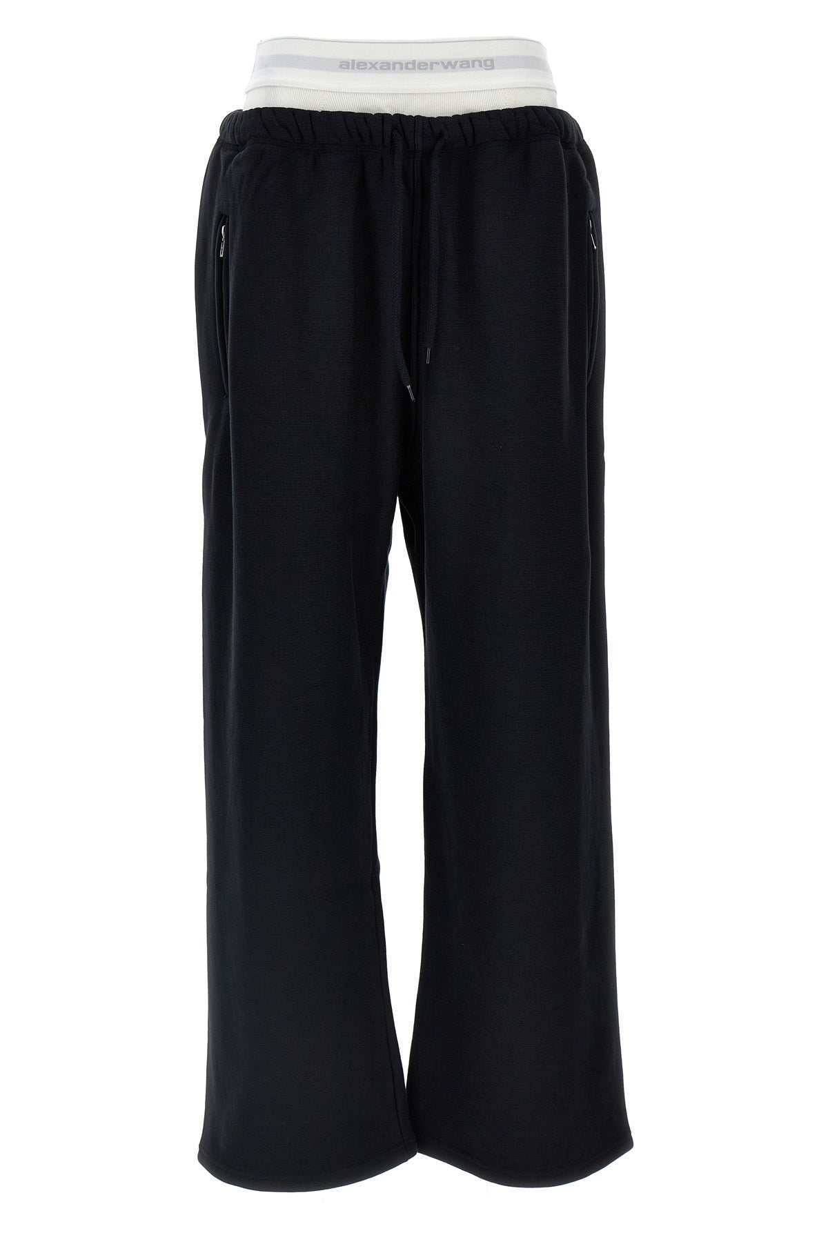 wide leg w/ logo elastic exposed brief cotton joggers