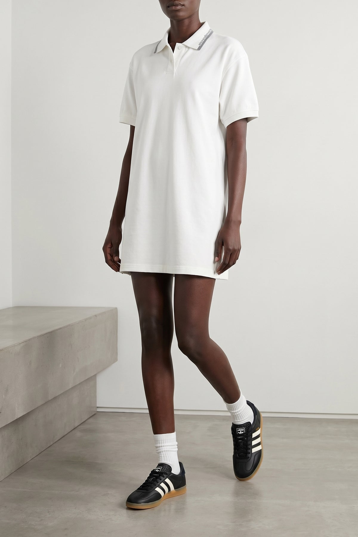 compact japanese cotton jersey polo dress