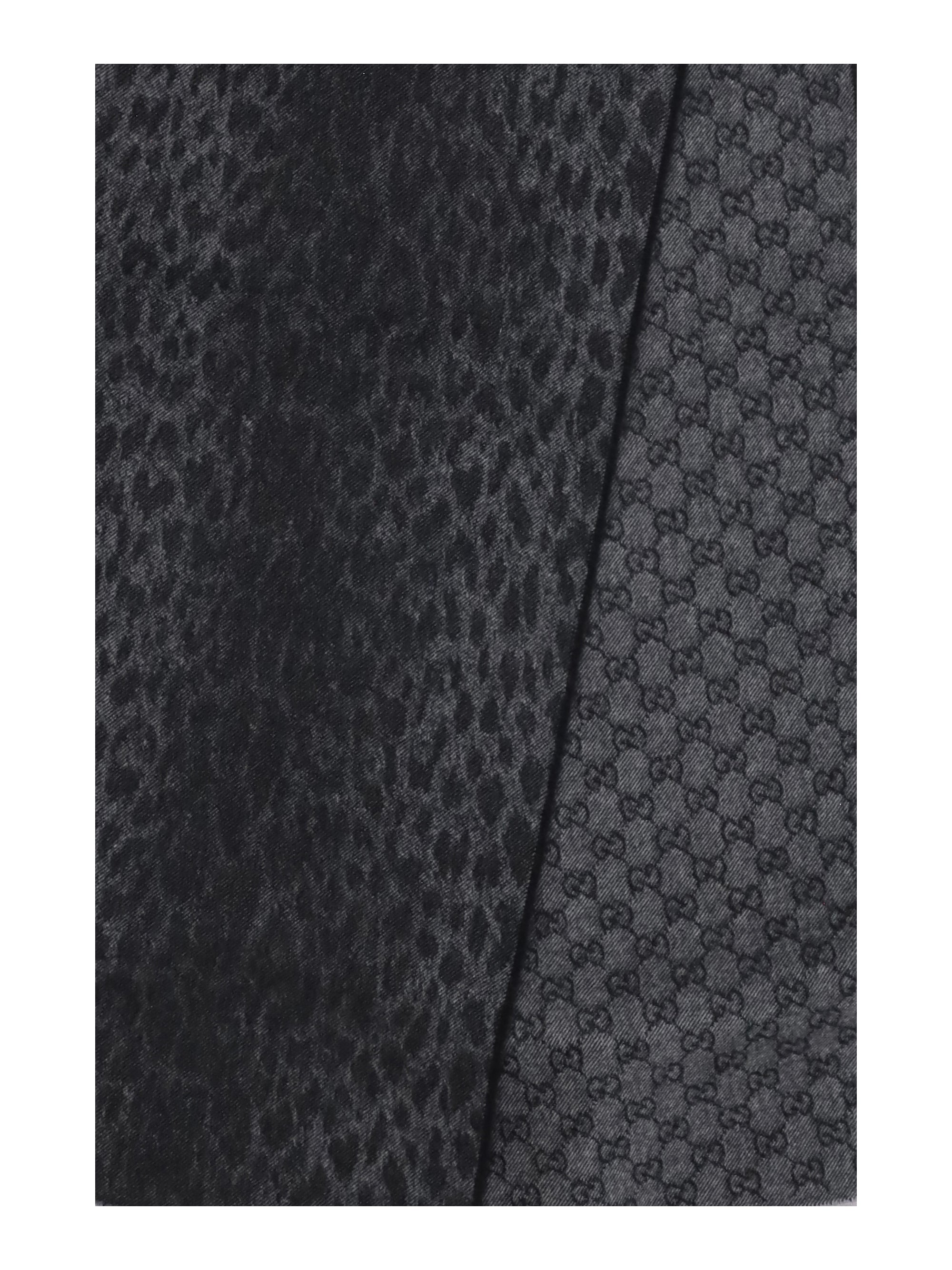 leopard-print wool scarf with monogram