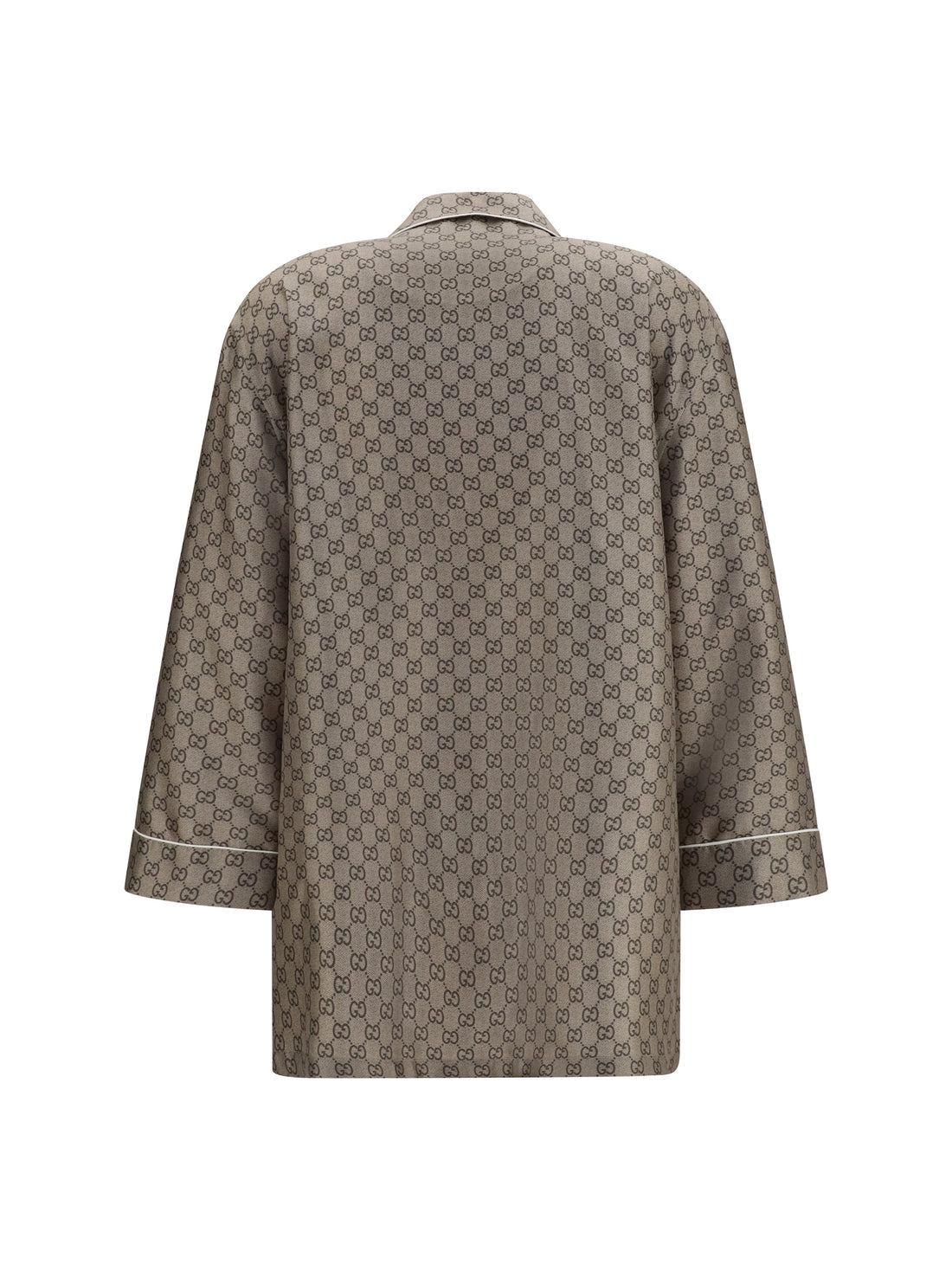 GUCCI 38 printed silk twill shirt