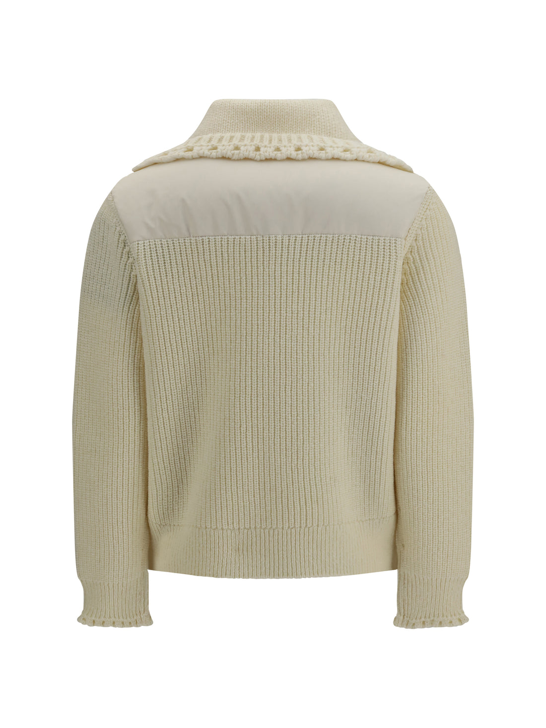 MONCLER GRENOBLE M padded wool-blend cardigan with check quilting
