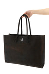 troy leather shopping bag
