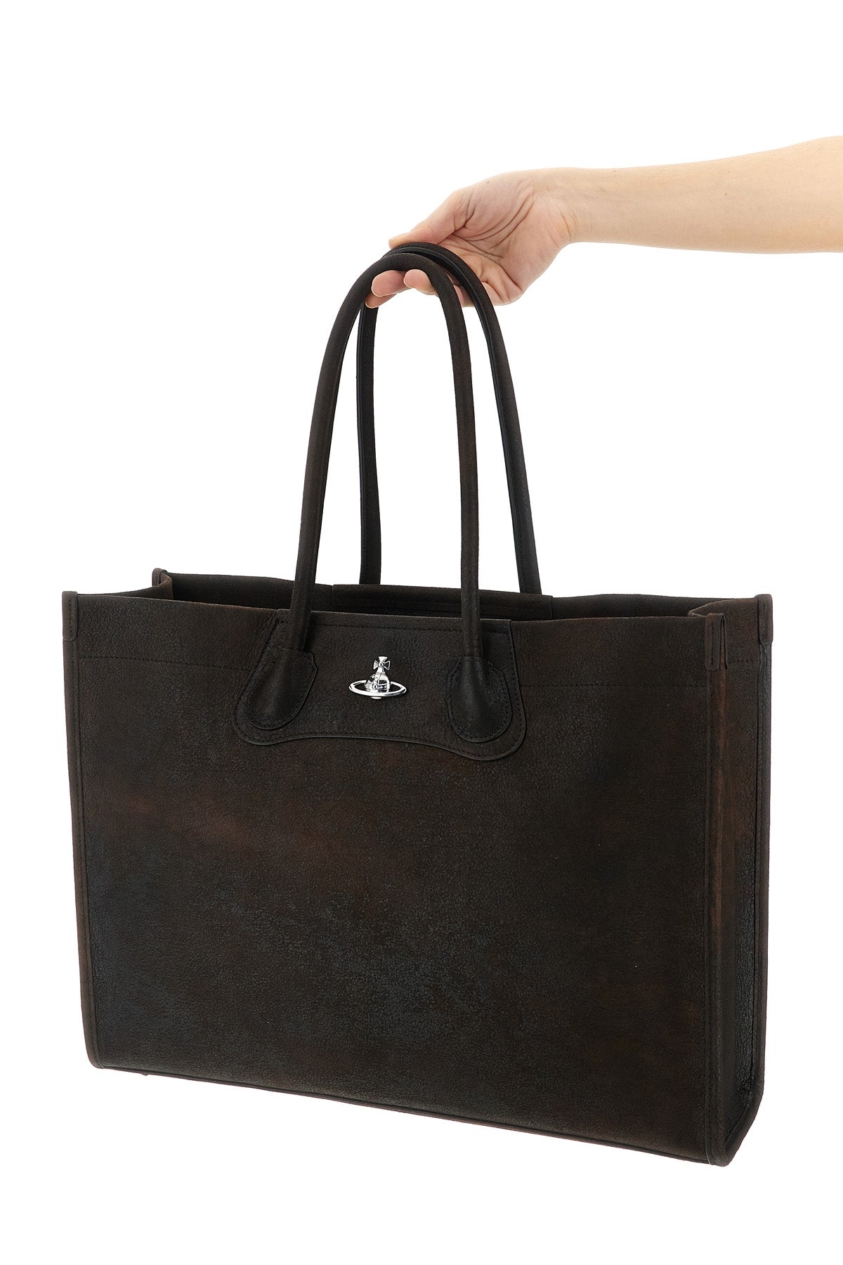 troy leather shopping bag