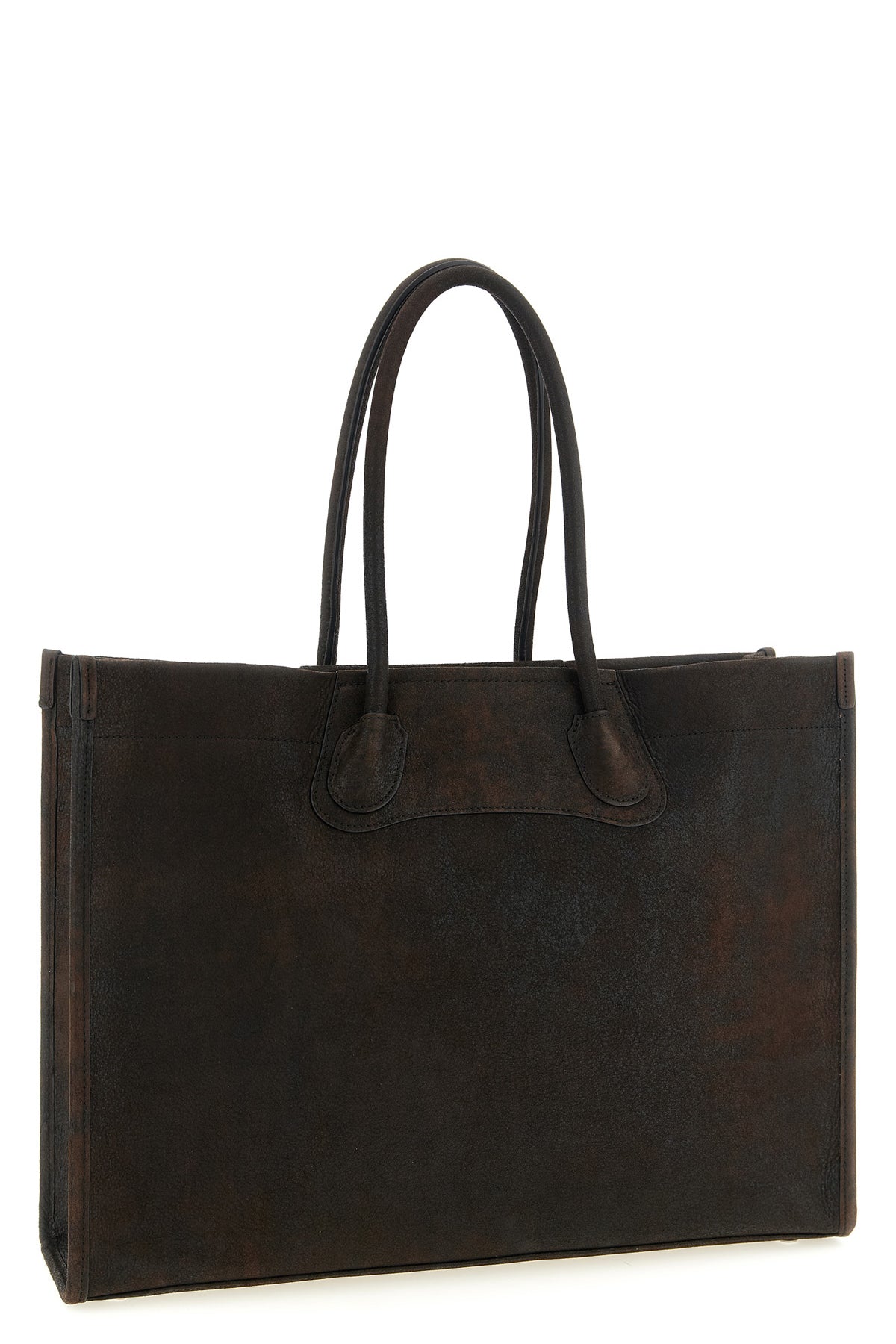 troy leather shopping bag